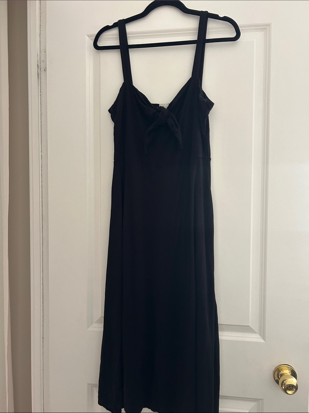 H&M Black Midi Dress with Front Tie